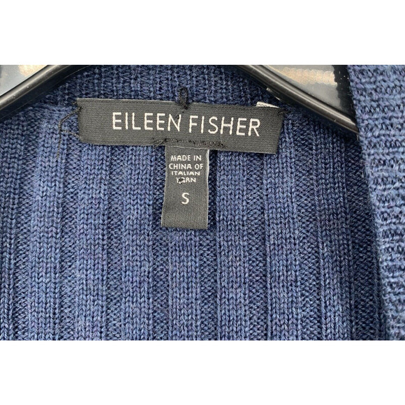 Eileen Fisher Merino Wool Ribbed Cardigan Sweater Small - Picture 10 of 10